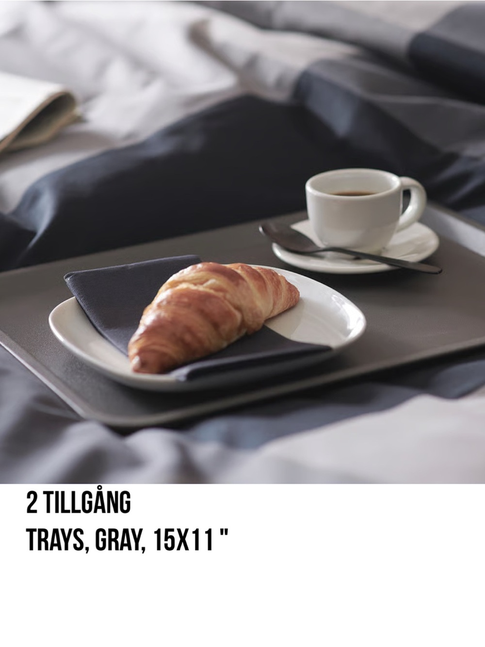 Gray Serving Tray - Set of 2